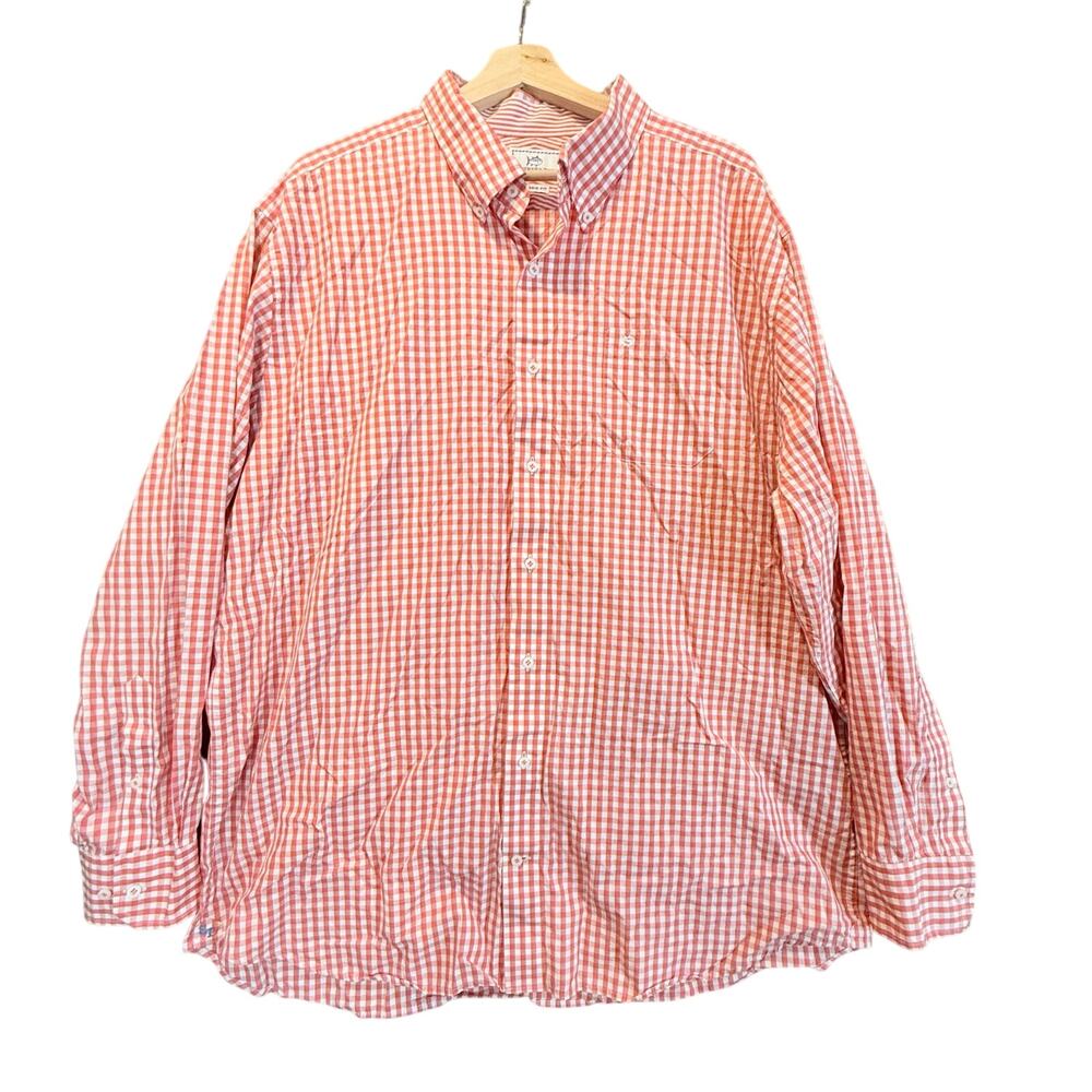 Southern Tide Classic Fit Red White Gingham Check Button Down Shirt XXL 2X 2XL